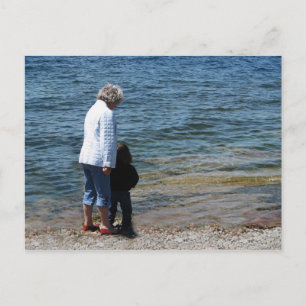 Oma und Devin Postkarte