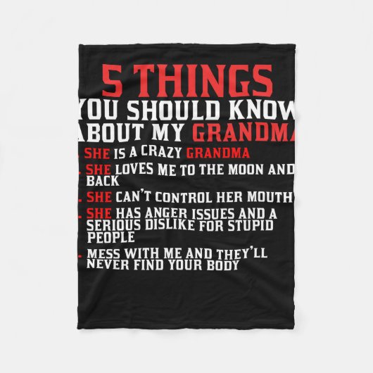 Oma und Großkinder Fleecedecke (Vorderseite)