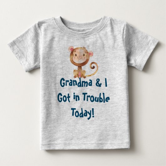 Oma und ich Got in Trouble Quote Funny Monkey Baby T-shirt (Vorderseite)