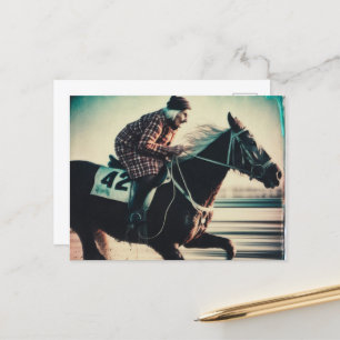Oma und ihr Rennpferd Vintage Glitch  Postkarte