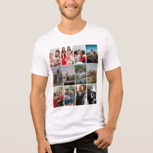 Oma und Opa 12 Foto-Erinnerungs-Collage Vorlage Tri-Blend Shirt