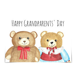 Oma und Opa Bear Card zum "Glücklichen Großelterta Karte