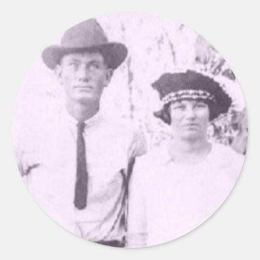 Oma und Opa Brandon Runder Aufkleber (Vorderseite)
