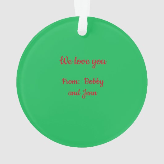 Oma und Opa Danke Ornament (Rückseite)