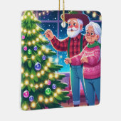 Oma und Opa dekorieren Weihnachtsbaum Keramikornament (Rechts)