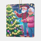 Oma und Opa dekorieren Weihnachtsbaum Keramikornament (Links)