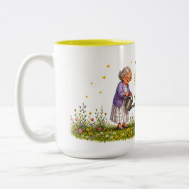 Oma und Opa kleines Sonnenschein Kaffeebecher Zweifarbige Tasse