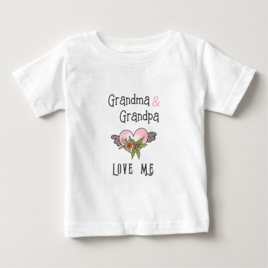Oma und Opa Liebe ich-herzGroßkind Baby T-shirt (Vorderseite)