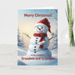 Oma und Opa Weihnachtsschneemann Feiertagskarte