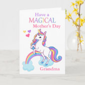 Oma Unicorn Magischer Muttertag Karte (Gelbe Blume)