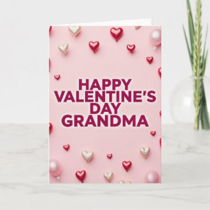 Oma-Valentinskarte mit Herzen und Ballons Karte