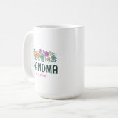 Oma Vintag Floral Groovy Blume Personalisiert Kaffeetasse (Vorderseite Links)