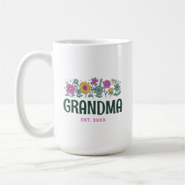 Oma Vintag Floral Groovy Blume Personalisiert Kaffeetasse