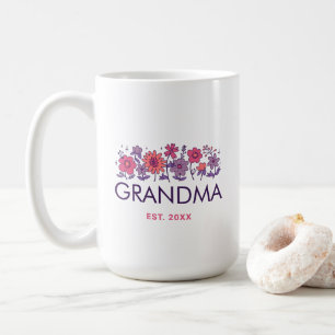 Oma Vintage Blumen Groovy Retro Benutzerdefinierte Kaffeetasse