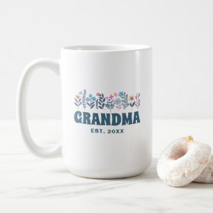 Oma Vintage Blumen Retro Groovy Blumen Custom Kaffeetasse