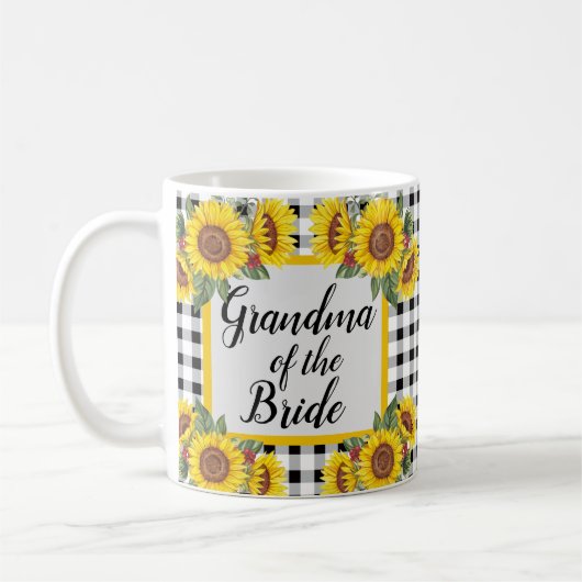 Oma von Bride Customized Gingham Sunflowers Kaffeetasse (Links)
