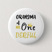 Oma von Mr. Onederful Wonderful Funny 1st Bday Button (Vorderseite)