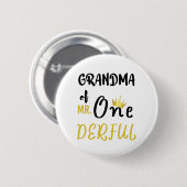 Oma von Mr. Onederful Wonderful Funny 1st Bday Button (Vorne & Hinten)