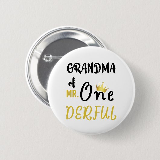 Oma von Mr. Onederful Wonderful Funny 1st Bday Button (Vorne & Hinten)