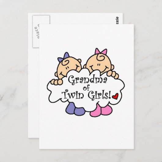 Oma von Twin Girls Tshirts and Gifts Postkarte (Vorne/Hinten)