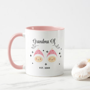 Oma von zwei Mädchen gegründet   Rosa und Weiß Tasse