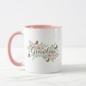 Oma-Wasserfarben-Blumen-Geschenk Tasse (Links)