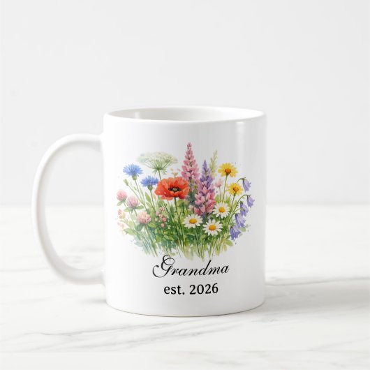 Oma-Wasserfarben-Wildblumen-Tasse Kaffeetasse (Links)