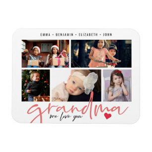Oma We Liebe You Modern Foto Collage Magnet