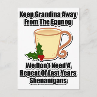Oma weg vom Eggnog behalten Postkarte