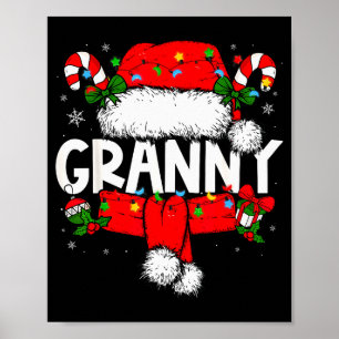 Oma Weihnachten Pyjama Weihnachtsmann Familie pass Poster