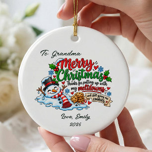 Oma-Weihnachtsbaumanhänger "Meltdowns" Keramik Ornament