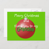 Oma Weihnachtsschmuck Postkarte (Vorne/Hinten)
