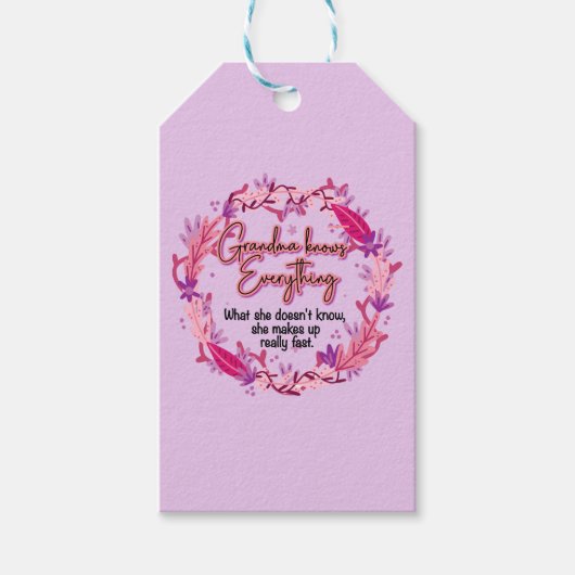 Oma weiß alles geschenkanhänger (Vorderseite)