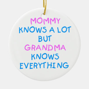 Oma weiß alles   Muttertagsgeschenk Keramikornament