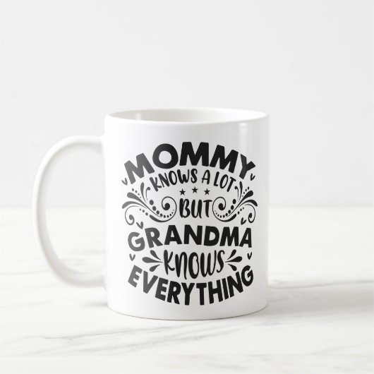 Oma weiß alles, was der Tag der Mutter ist Kaffeetasse (Links)
