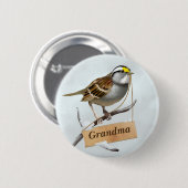 Oma Weißer Kehlammer Button (Vorne & Hinten)