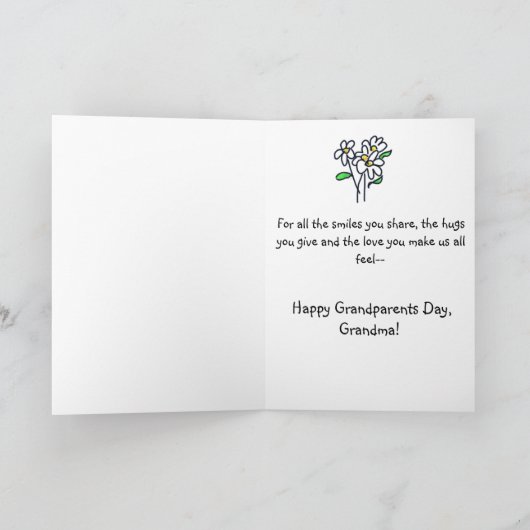 Oma Whimsical Card zum Großelterntag Karte (Innenseite)