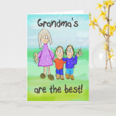 Oma Whimsical Card zum Großelterntag Karte (Gelbe Blume)