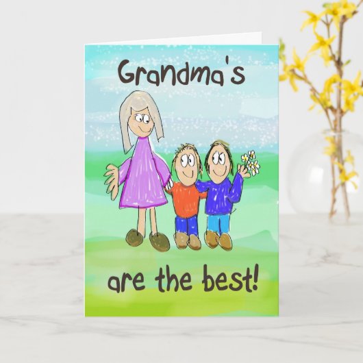 Oma Whimsical Card zum Großelterntag Karte (Gelbe Blume)