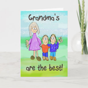 Oma Whimsical Card zum Großelterntag Karte