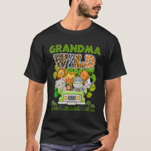 Oma Wild Zoo Thema Geburtstag Truck Safari Jungl T-Shirt