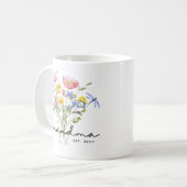 Oma Wildblume Elegante Minimalistisch Kaffeetasse (Vorderseite Links)