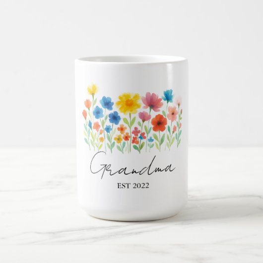 Oma Wildblume Tasse | Benutzerdefinierter Osten. J (Mittel)
