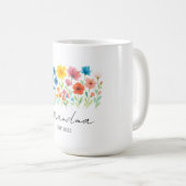 Oma Wildblume Tasse | Benutzerdefinierter Osten. J (VorderseiteRechts)