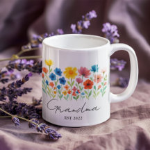 Oma Wildblume Tasse | Benutzerdefinierter Osten. J