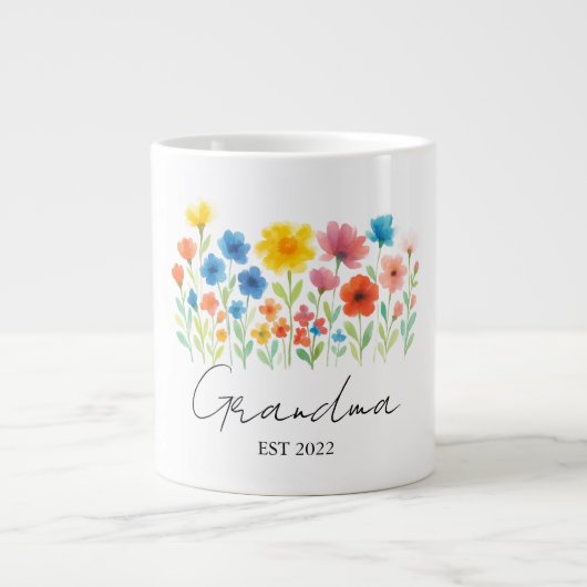 Oma Wildblume Tasse | Benutzerdefinierter Osten. J (Vorderseite)