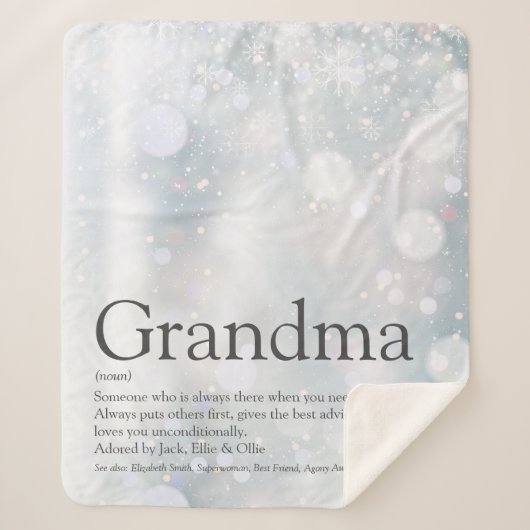 Oma Winter Holiday Snowflakes Definition Sherpadecke (Vorderseite)