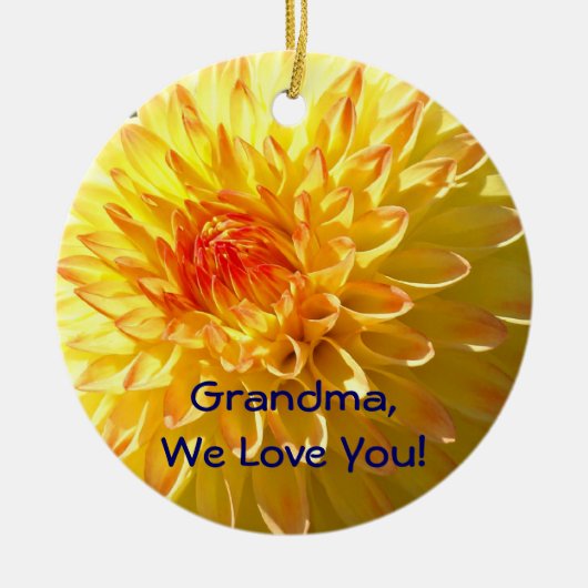 Oma Wir Liebe dich! Orange Yellow Ornament (Vorne)