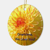 Oma Wir Liebe dich! Orange Yellow Ornament (Links)