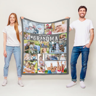 Oma wir Liebe Sie 18 FotoCollage Custom Colors Fleecedecke